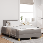 vidaXL Box Spring Säng med Madrass Taupe 120x200 cm Tyg