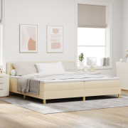 vidaXL Box Spring Säng med Madrass Grädde 200x200 cm Tyg