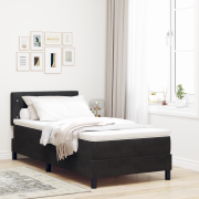 vidaXL Resårsäng med madrass 90x190 cm svart sammet
