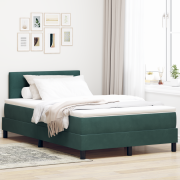 vidaXL Sängram med Madrass Mörkgrön 120x200 cm Sammet