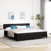 vidaXL Boxfjäder säng med madrass Svart 200x200 cm Sammet