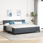 vidaXL Boxspring Säng med Madrass Mörkgrå 200x200 cm Sammet