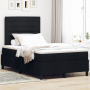 vidaXL Boxspring Säng med Madrass Svart Liten Dubbel Tyg