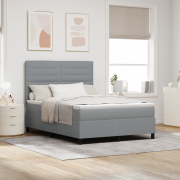 vidaXL Boxspringbed med madrass Ljusgrå 140x190 cm Tyg