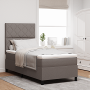 vidaXL Box Spring Säng med Madrass Taupe 100x200 cm Tyg
