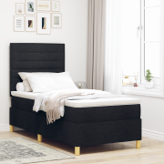 vidaXL Svart bäddmadrass med sängram 100x200 cm tyg