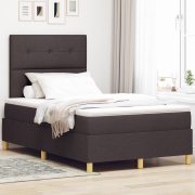 vidaXL Boxfjäder säng med madrass mörkbrun 120x200 cm tyg