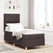 vidaXL boxspring säng med madrass mörkbrun 80x200 cm tyg