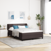 vidaXL Sänggavel med Madrass Mörkbrun 140x200 cm Tyg