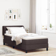 vidaXL Kontinentalsäng med madrass Mörkbrun 80x200 cm Tyg