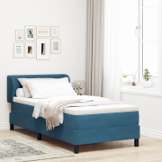 vidaXL Sängbotten med Madrass Mörkblå 100x200 cm Sammet