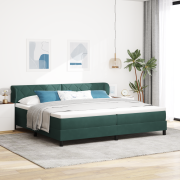 vidaXL Boxspring säng med madrass mörkgrön 200x200 cm sammet