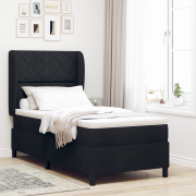 vidaXL Resårsäng med madrass 90x200 cm svart tyg
