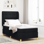 vidaXL Resårsäng med madrass 100x200 cm svart tyg