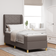 vidaXL Resårsäng med madrass 80x200 cm taupe tyg