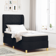 vidaXL Resårsäng med madrass 100x200 cm svart tyg