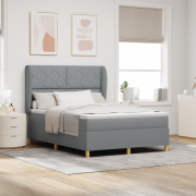 vidaXL Resårsäng med madrass 140x200 cm ljusgrå tyg