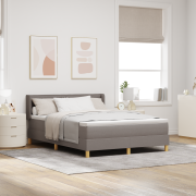 vidaXL Sängbotten med madrass Taupe 140x200 cm tyg