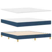vidaXL Boxspring Säng med Madrass i Blå, 180 x 200 cm.