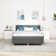 vidaXL Resårbotten säng med madrass Mörkgrå 140x200 cm Tyget