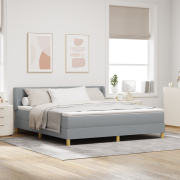 vidaXL Boxspring-säng med madrass i ljusgrå, 180x200 cm.