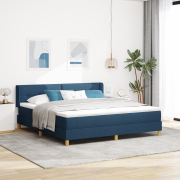vidaXL Sängbotten med madrass Blå 180x200 cm tyg