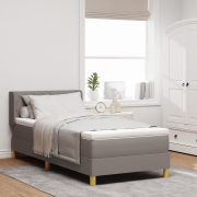 vidaXL Boxspring-säng med madrass i Taupe, 90 x 200 cm