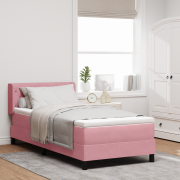 vidaXL Resårsäng med madrass 90x200 cm rosa sammet