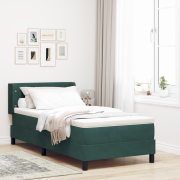 vidaXL Sängbotten med madrass Mörkgrön 100x200 cm Sammet