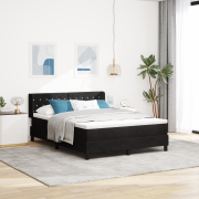 vidaXL Boxfjäder Säng med Madrass Svart 160x200 cm Sammet