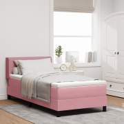 vidaXL Sängbotten med Madrass Rosa 100x200 cm Sammet