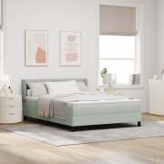 vidaXL Resårsäng med madrass 160x200 cm ljusgrå sammet