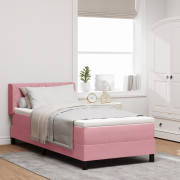 vidaXL Resårsäng med madrass 90x190 cm rosa sammet