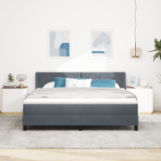 vidaXL Sängbotten med Madrass Mörkgrå 180x200 cm Sammet