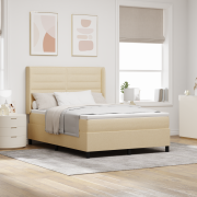 vidaXL Sängstomme med Madrass Creme 140x200 cm Tyg