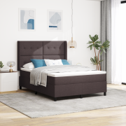 vidaXL Box Säng Med Madrass Mörkbrun 160 x 200 cm