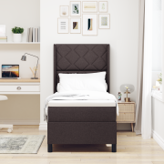 vidaXL Bäddfjäder med madrass Mörkbrun 90x190 cm Tyg