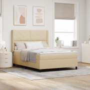 vidaXL Boxspring Säng med Madrass Grädde 140x190 cm Tyg
