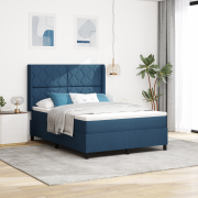 vidaXL Sängbotten med Madrass Blå 160x200 cm Tygh