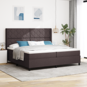 vidaXL Box Säng med Madrass Mörkbrun 200x200 cm i Tyg
