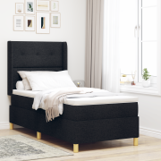 vidaXL Sänggavel med Madrass Svart 90x200 cm Tyg