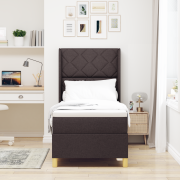 vidaXL Box Spring Säng med Madrass Mörkbrun 80x200 cm Tyg