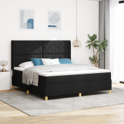 vidaXL Svart Tyg Boxsäng med Madrass 180x200 cm