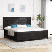 vidaXL Kontinentalsäng med madrass Svart 200x200 cm Sammet