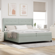vidaXL Sängbotten med Madrass Ljusgrå 200x200 cm Sammet