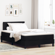 vidaXL Box vårdsäng med madrass & LED svart 120x190 cm tyg