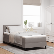 vidaXL Boxspring-säng med madrass & LED Taupe 80x200 cm Tyg