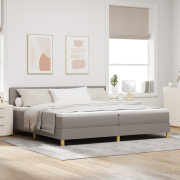 vidaXL Lådkantssäng med madrass & LED Taupe 200x200 cm Tyg