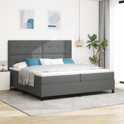vidaXL Resårsäng med Madrass & LED - Mörkgrå 200 x 200 cm Tyg