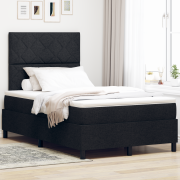 vidaXL Resårsäng med madrass och LED - Svart - 120x190 cm - Tyg